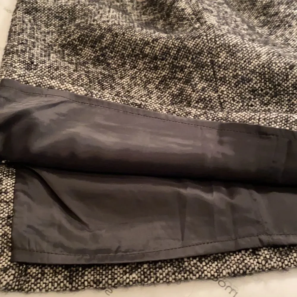 Boden A-Line Pencil Skirt Tweed Wool Blend Black‎